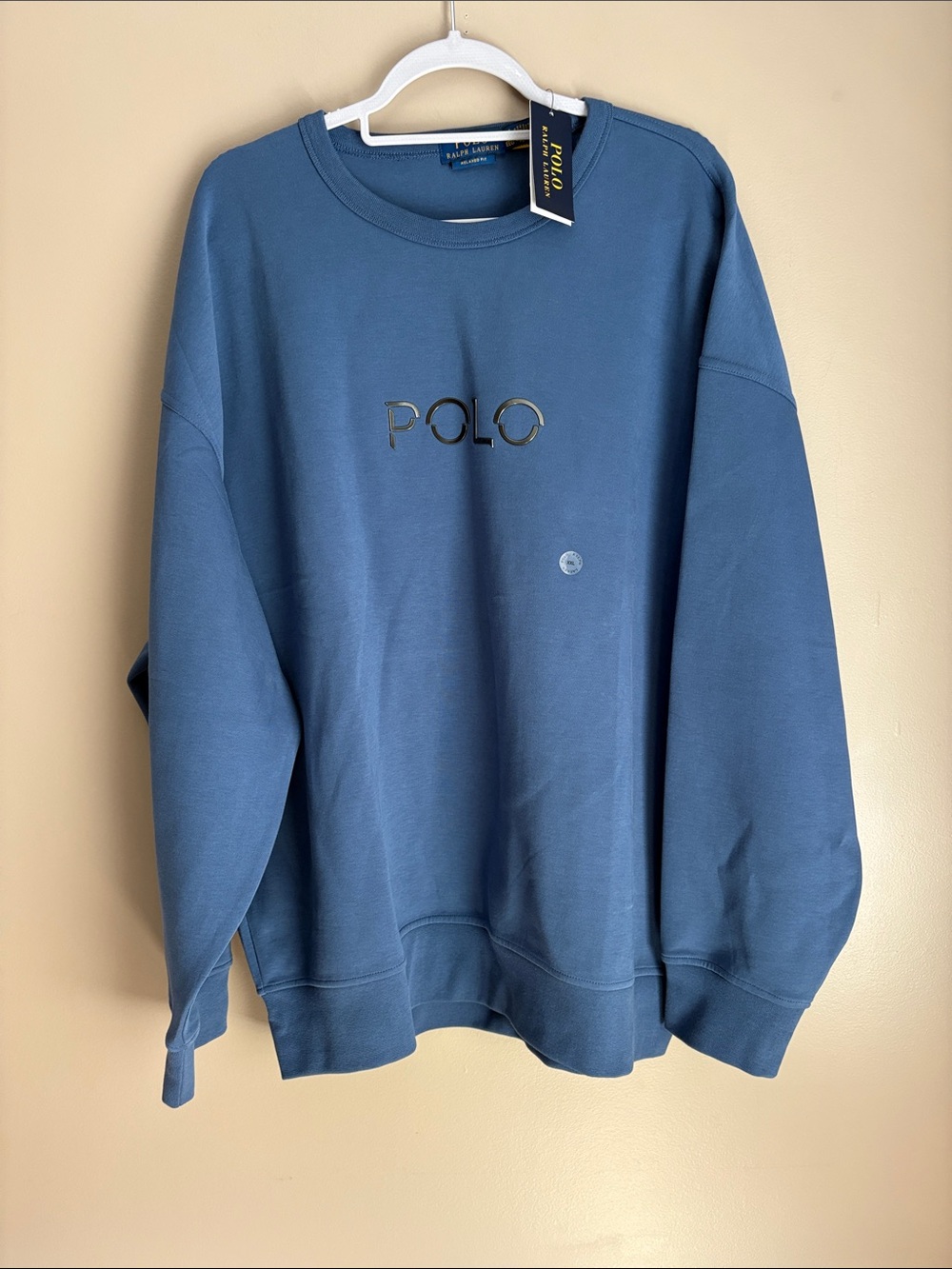 Polo by Ralph Lauren Dusty Blue Crewneck Sweatshirt with Embroidered Logo